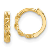 14K Yellow Gold Twisted Huggies